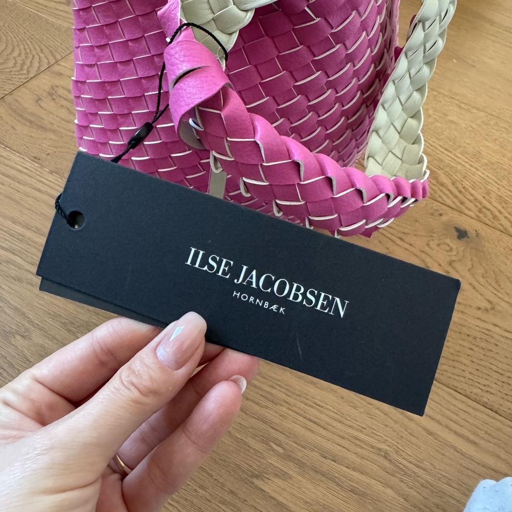 Ilse Jacobsen Reversible Mini Tote Bag - Azalea Pink Sand / Cream - NWT - Picture 6 of 9